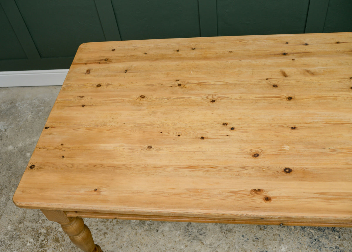 6.5 FT Pine Farmhouse Dining Table - Seats 8