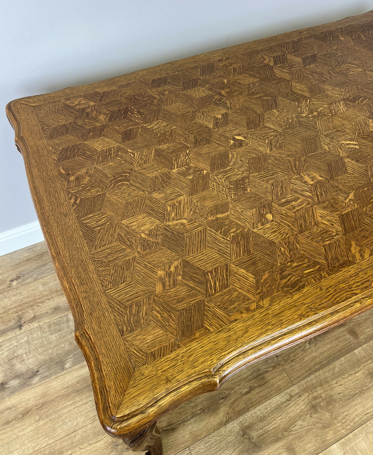 Dining Table Vintage French Louis XVI Carved Oak Extendable Table LOT 6357