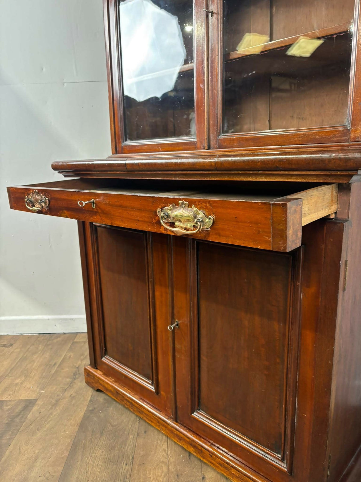 Late Victorian Mahogany Glazed Bookcase