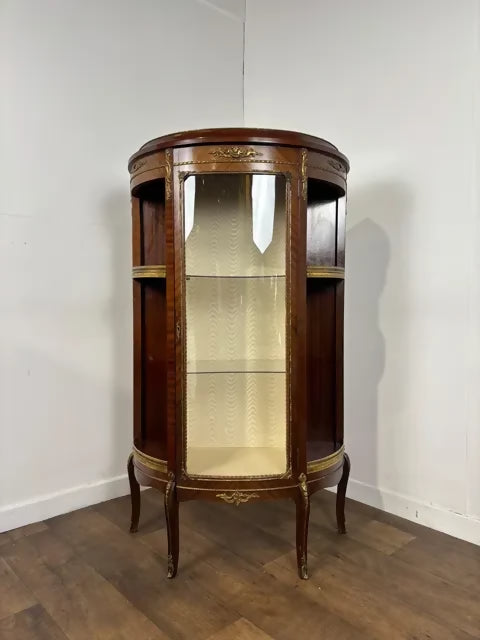 French Style Vitrine Display Cabinet with Gilt Metal Mounts