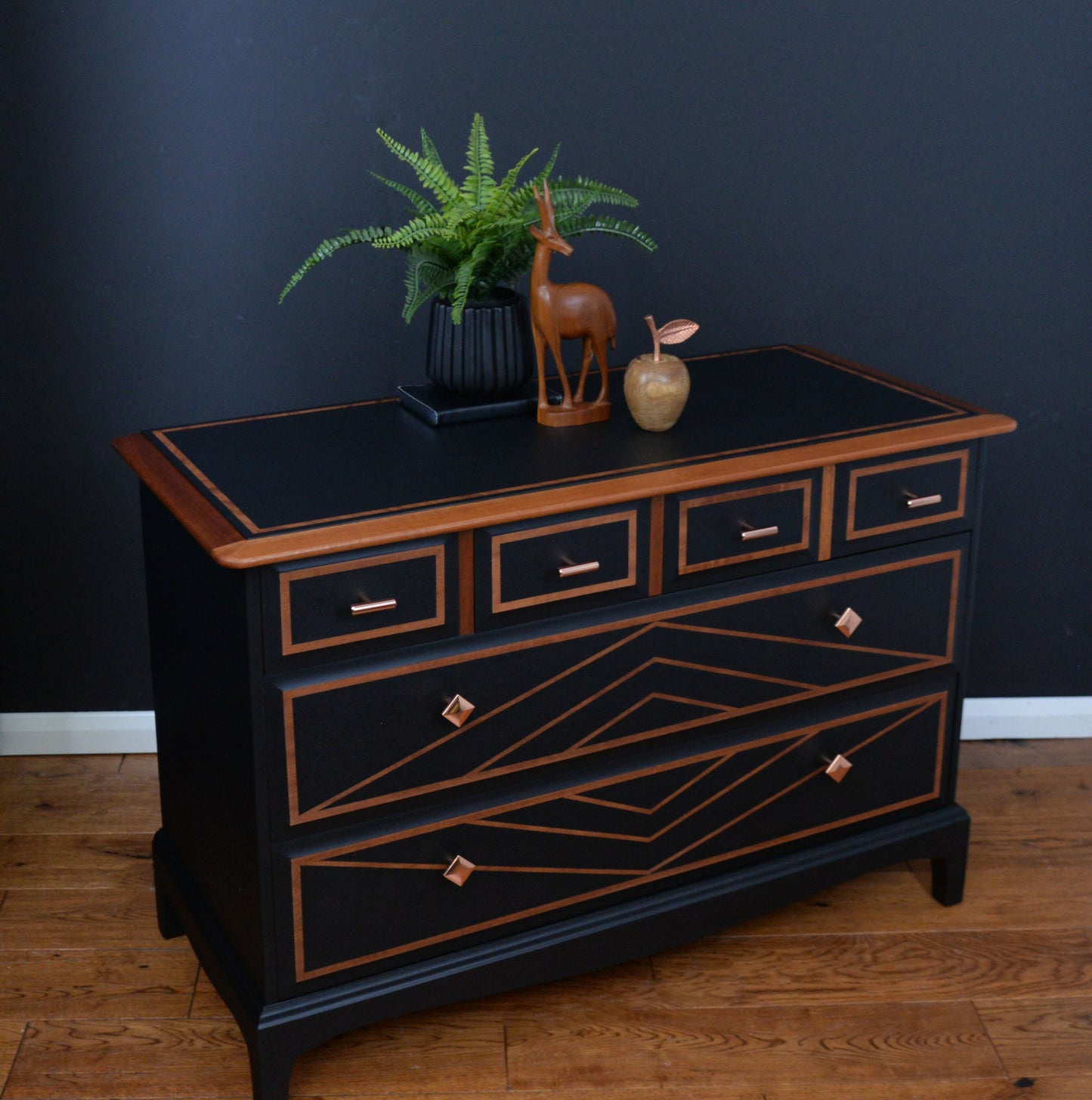 Stag Chest of Drawers, Black Mid Century Chest of Drawers, Art deco Design