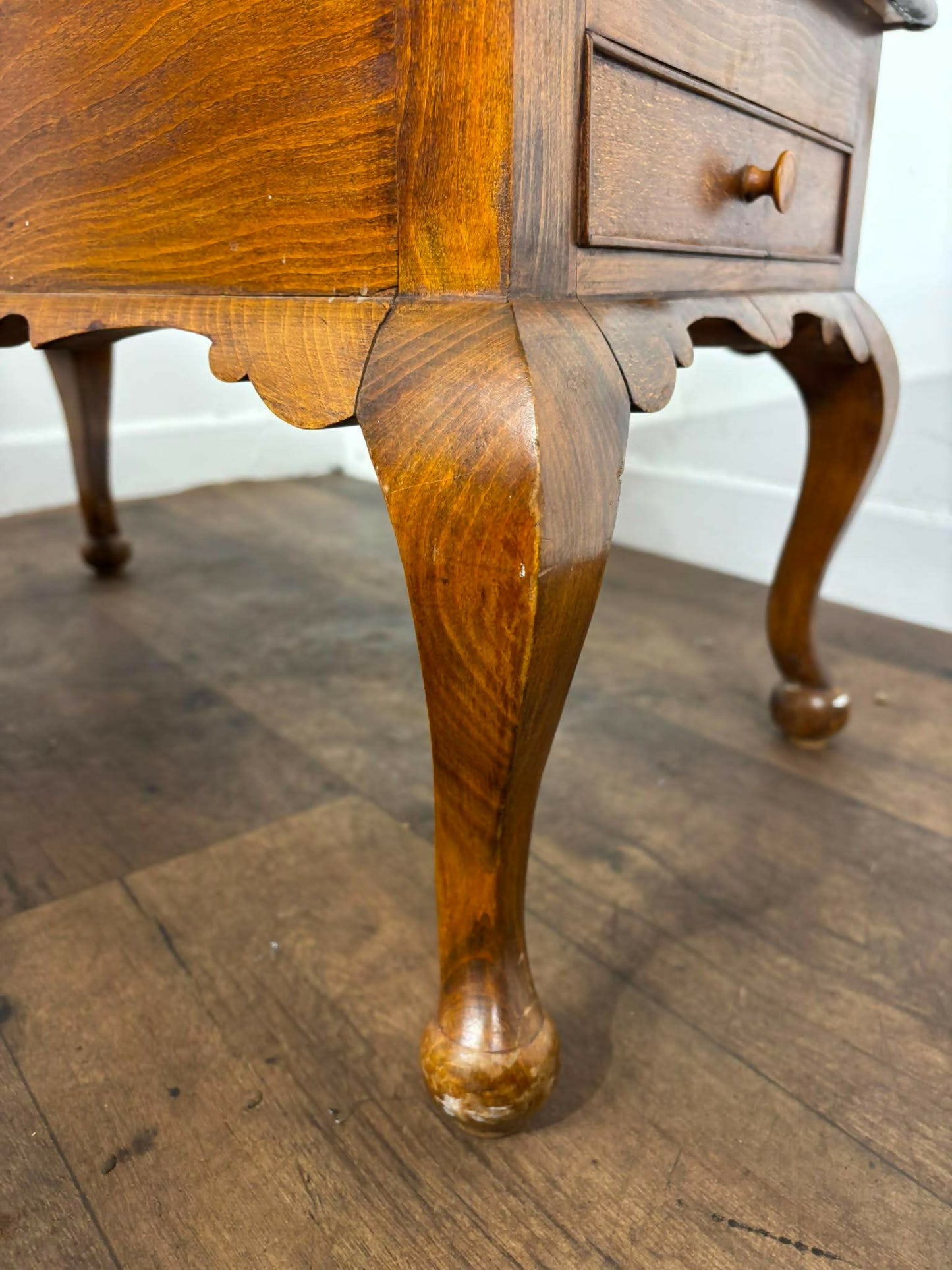 Vintage Leather Top Sewing Box - Stool