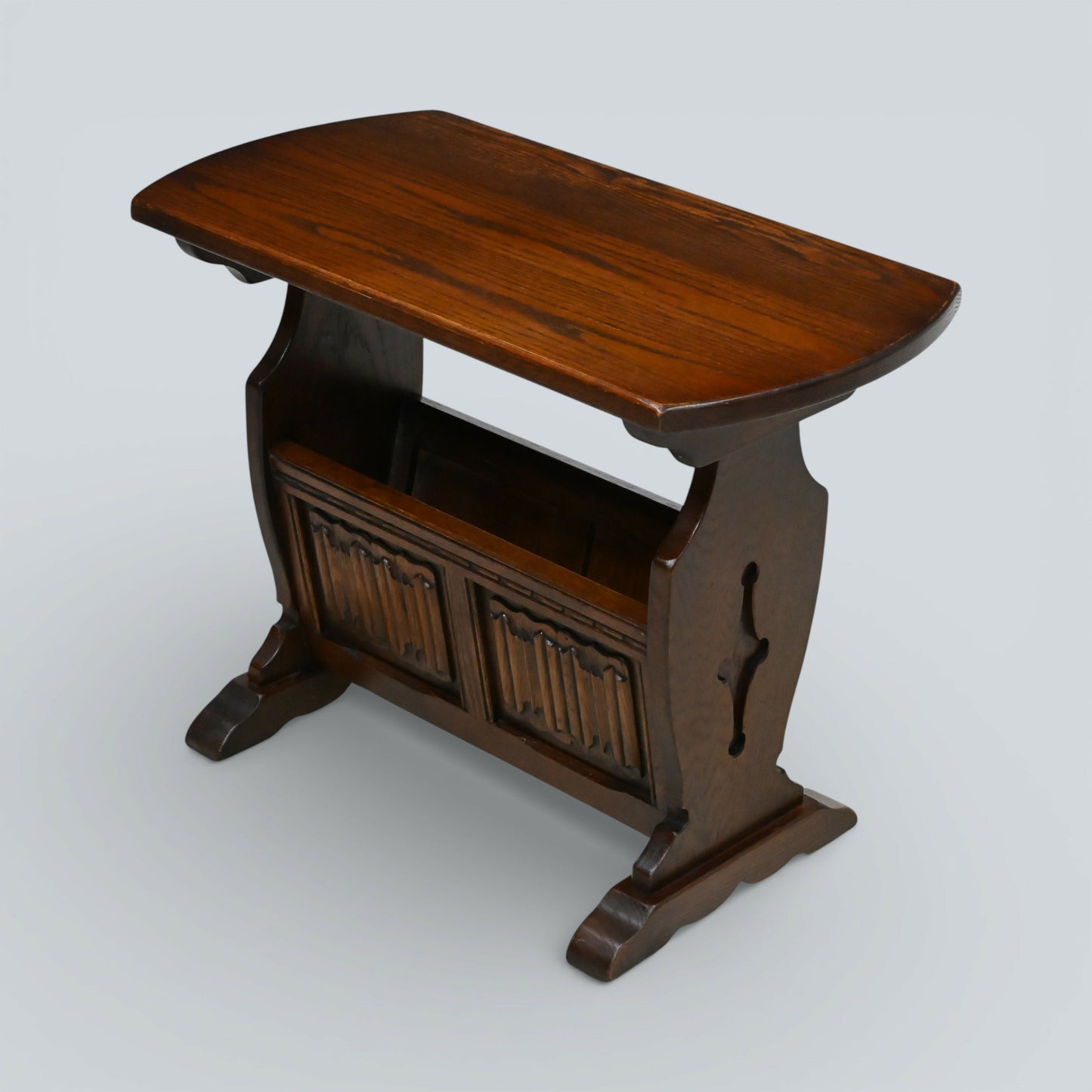Old Charm Magazine Rack With Coffee Table Top In Tudor Brown FREE* UK Delivery