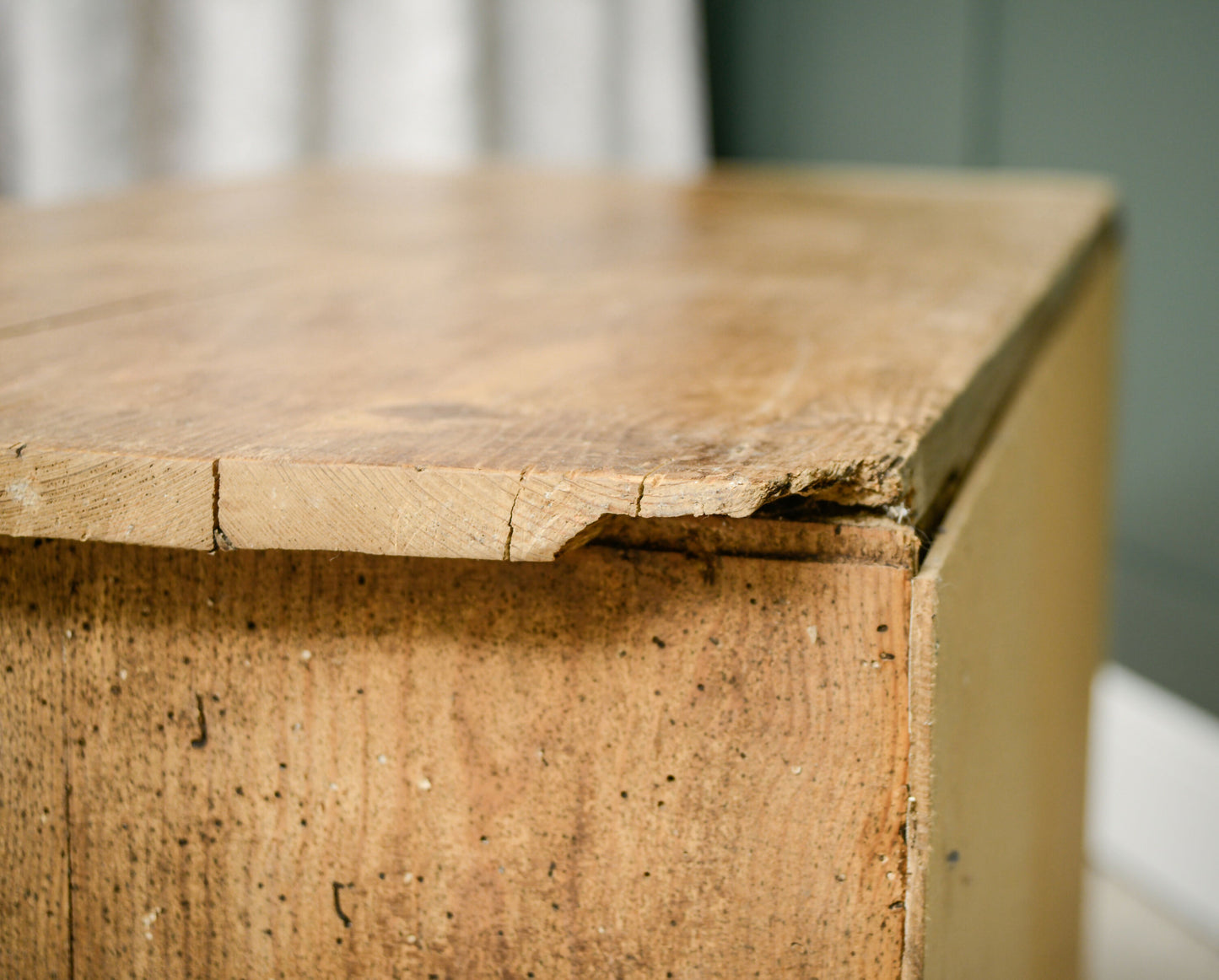 Victorian Pine Rustic Kitchen Sideboard with Cupboard & Drawers