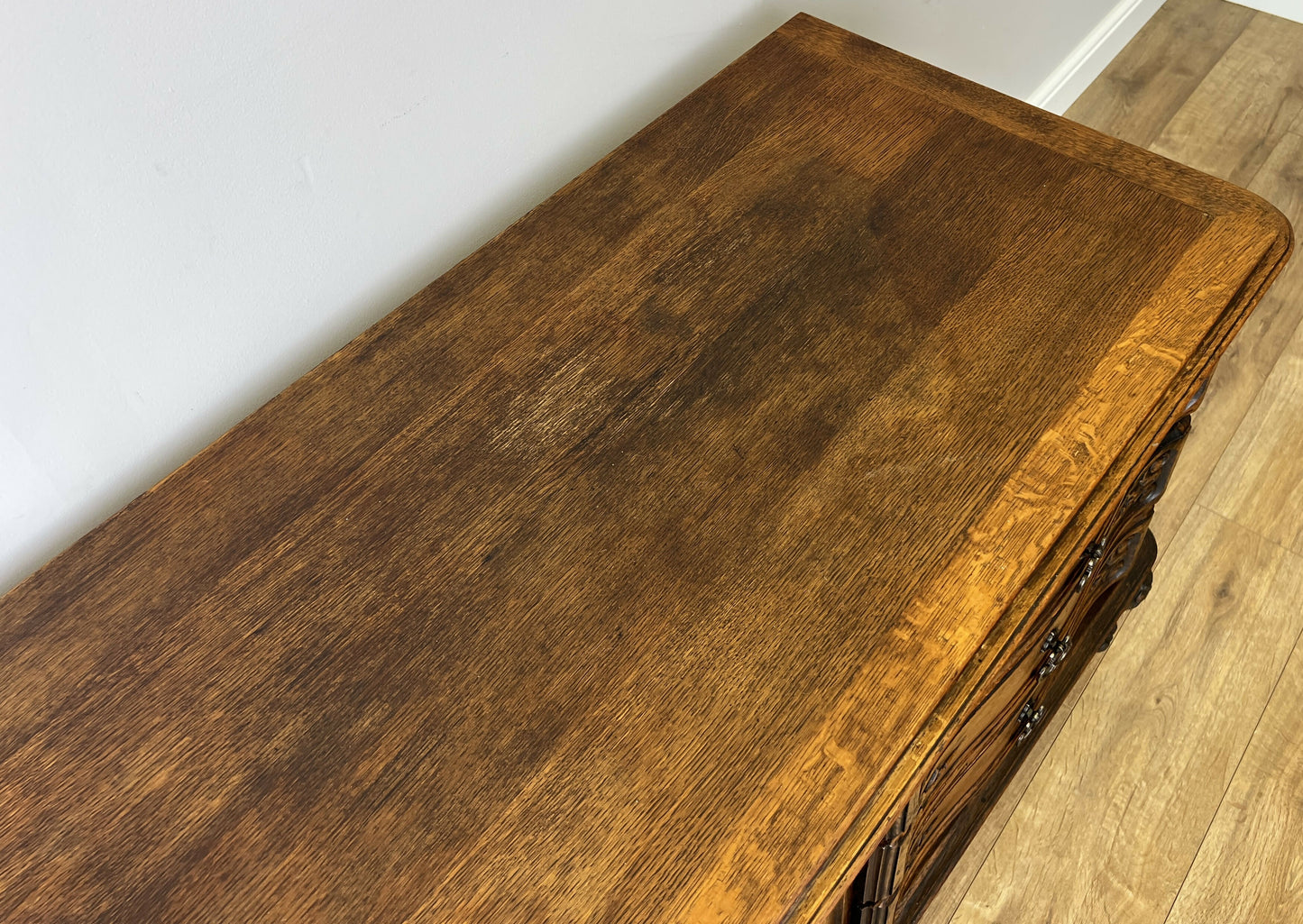 Chest of Drawers Vintage French Louis Oak 6 Drawers Carved Cabinet LOT 6263