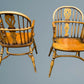 A Good Quality Pair of Ash Low Back Windsor Armchairs