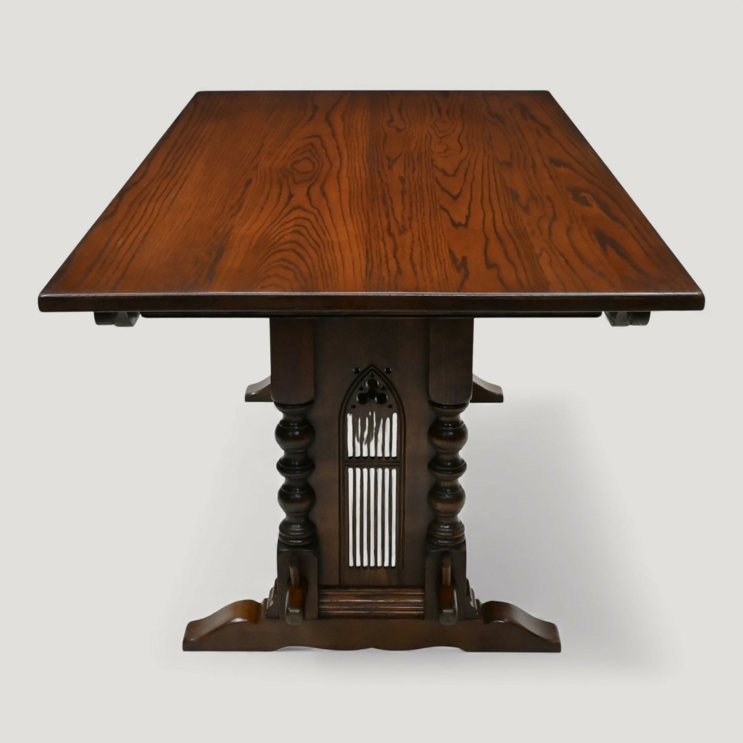 Old Charm Solid Oak Dining Table Gothic Refectory Tudor Brown FREE Delivery. SBR10992/0110E
