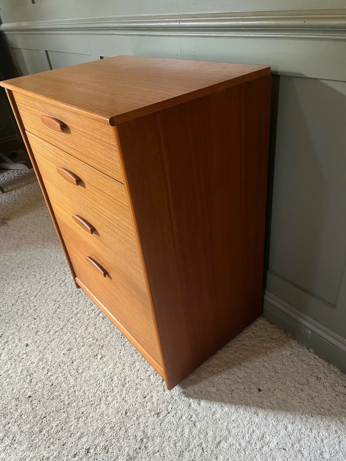 Vintage Teak Chest Of Drawers By Austin Suite 1960s V Deep Lower Drawer