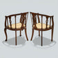 Two Edwardian Mahogany Tub Chairs His & Hers Upholstered Seats FREE UK Delivery