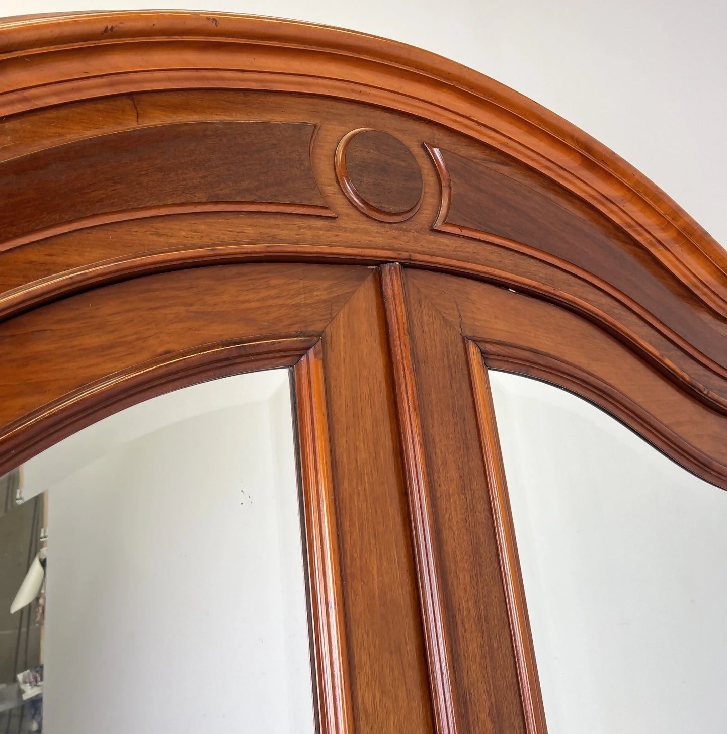 Wardrobe Antique French Two Door Mahogany Mirrored Carved Armoire LOT 6152