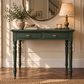 Vintage Green Writing Desk, Painted Desk with Drawers, Dressing Table or Console Table