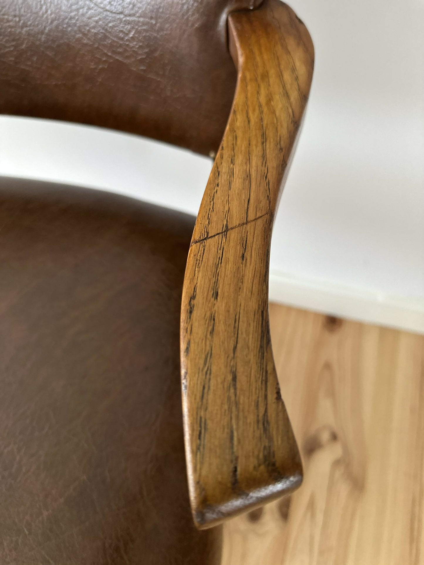 Antique Oak Captain's Swivel Chair, Edwardian Vintage Office Desk Chair, Period Revolving Chair, Victorian Study Seat, Home Office Furniture