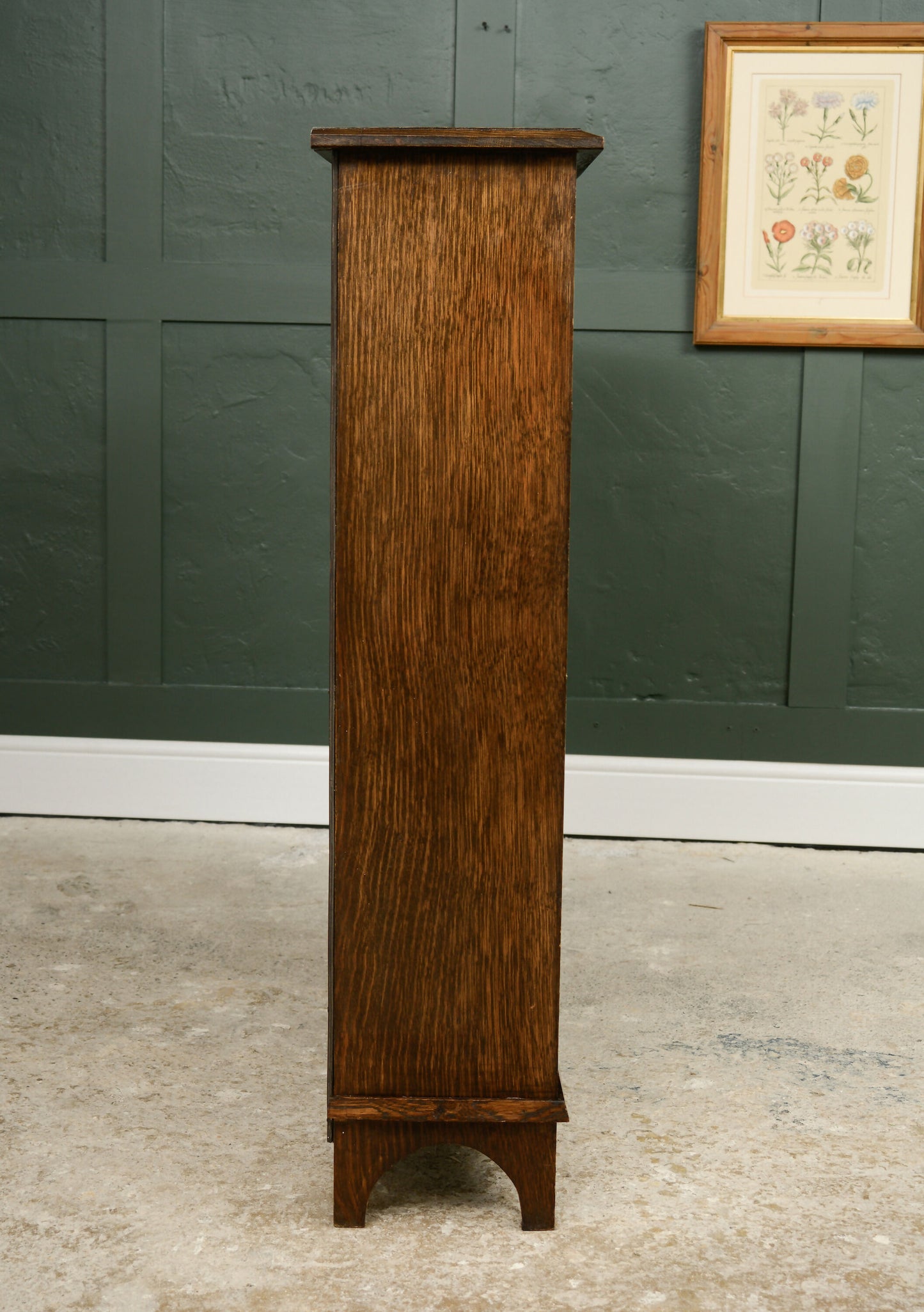 Arts & Crafts Oak Open Window Bookcase with Adjustable Shelves