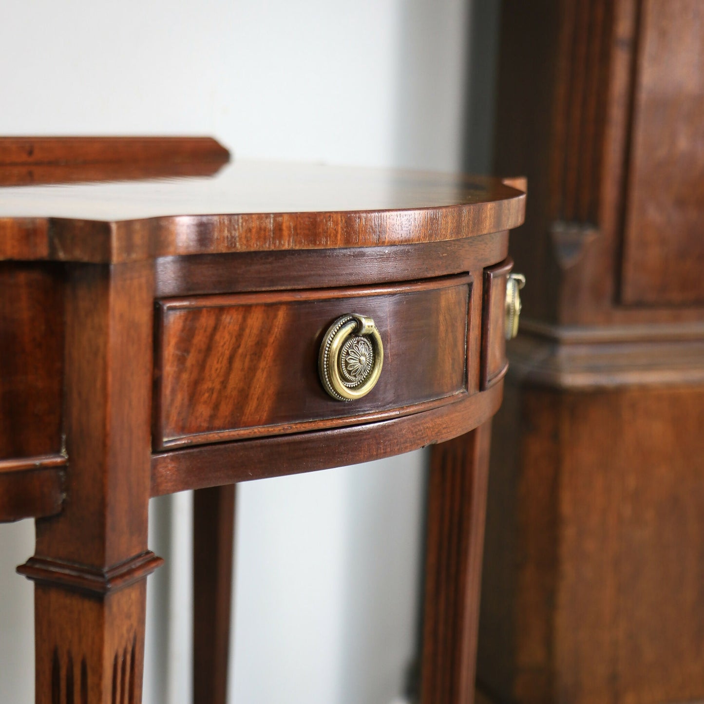 Demi-Lune Side Table Hall Table with Serpentine Front Reproduction
