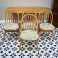 Four Ercol Windsor 370 Dining Chairs with 382 Elm Plank Dining Table