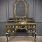 Black and Gold Chinoiserie Lacquered Dressing Table