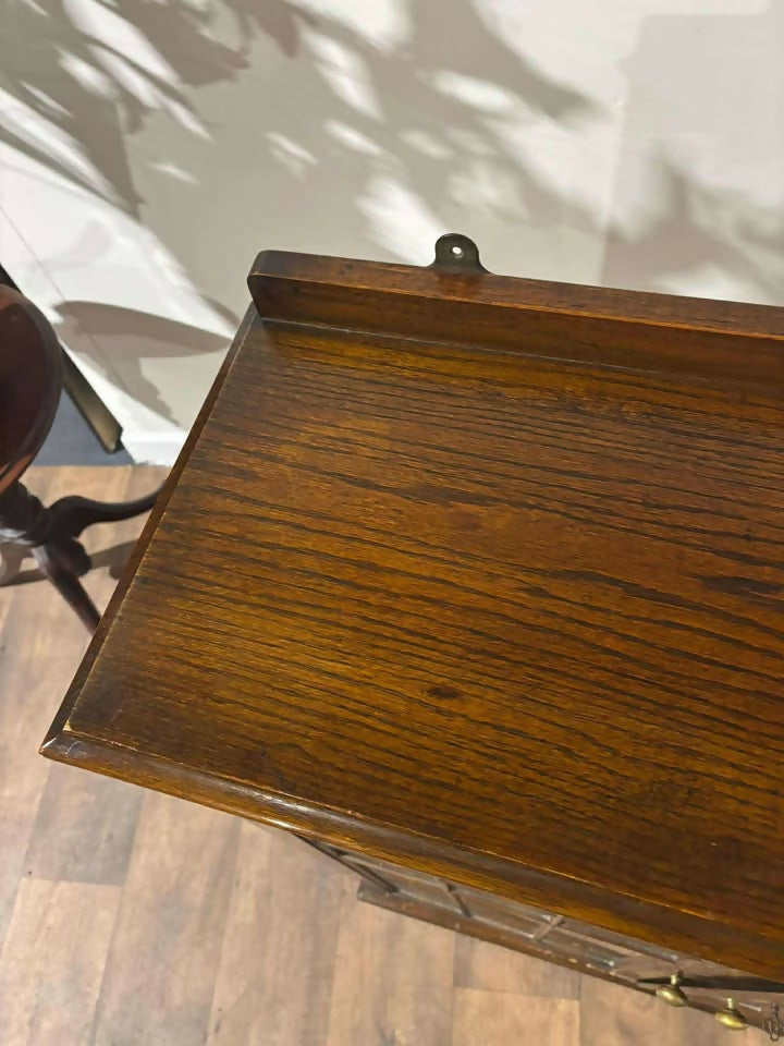 Vintage Oak Two Door Glazed Bookcase