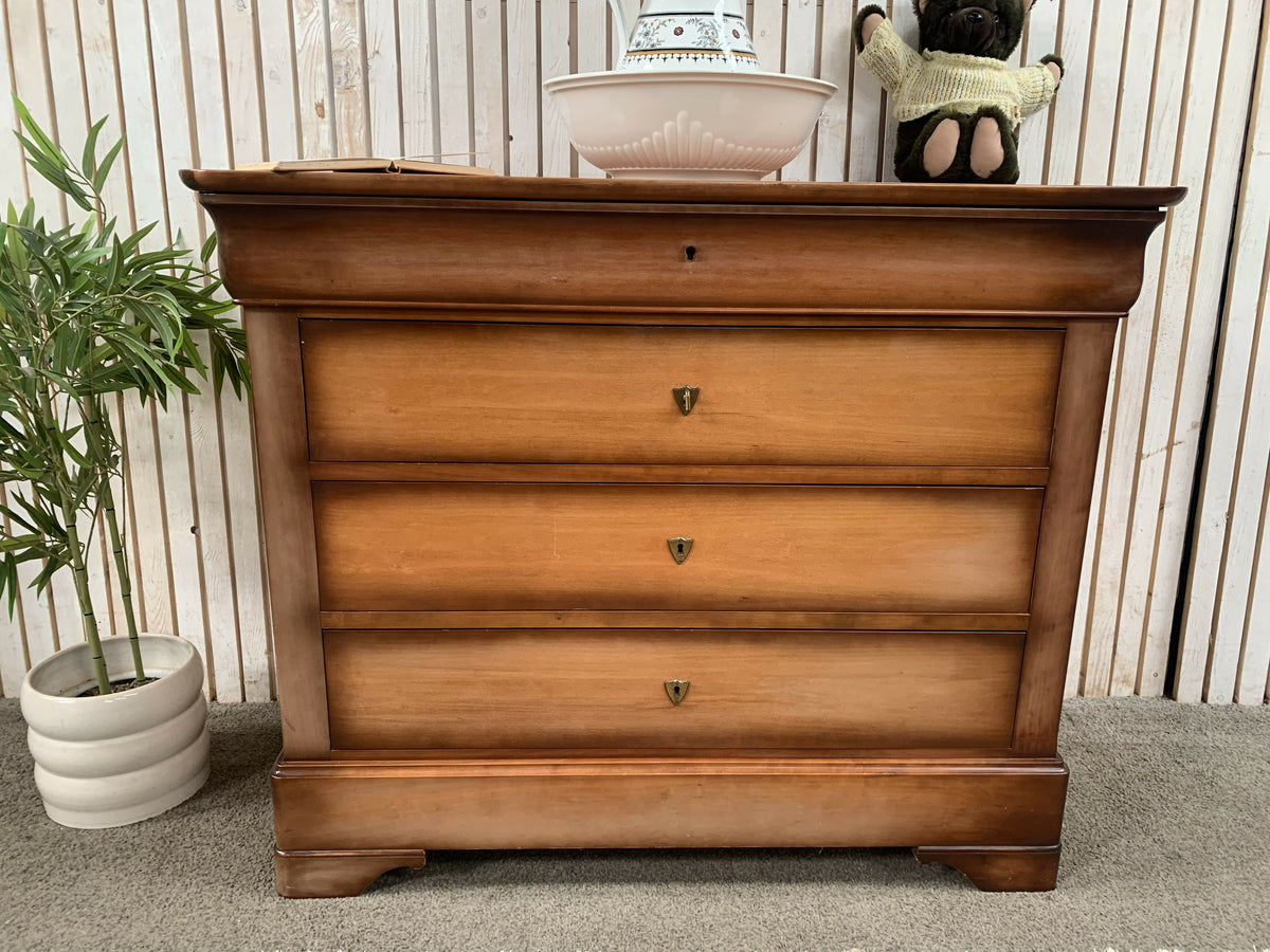 Moreux de Varennes French Vintage Writing Desk Chest 3 Drawers Pull Out Desk