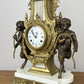Clock Antique Louis XV Brass Marble Garniture Set With Candelabras LOT 6026