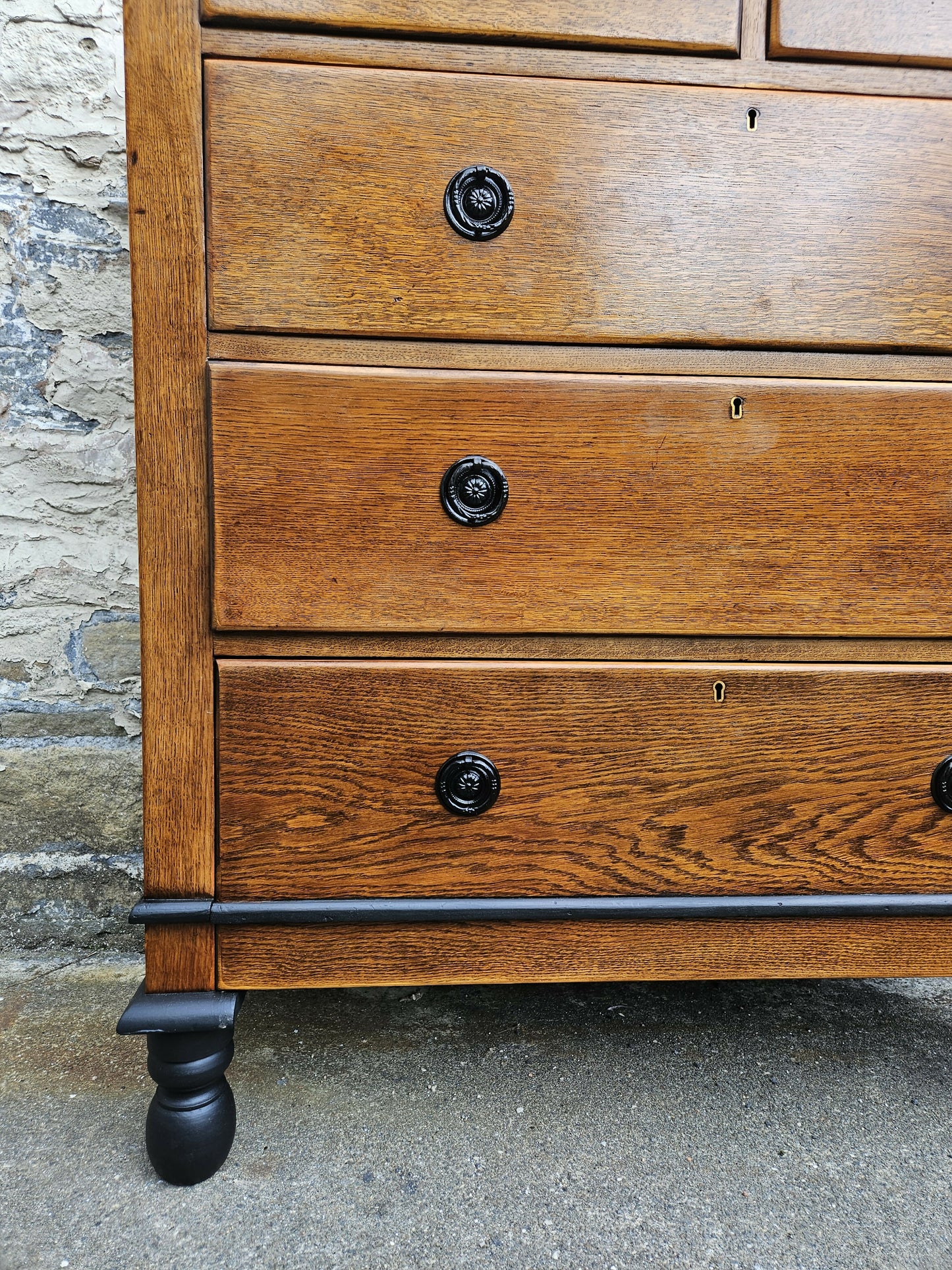 Vintage Oak Chest Of Drawers Five Drawer Lovely Detailing Super Proportions