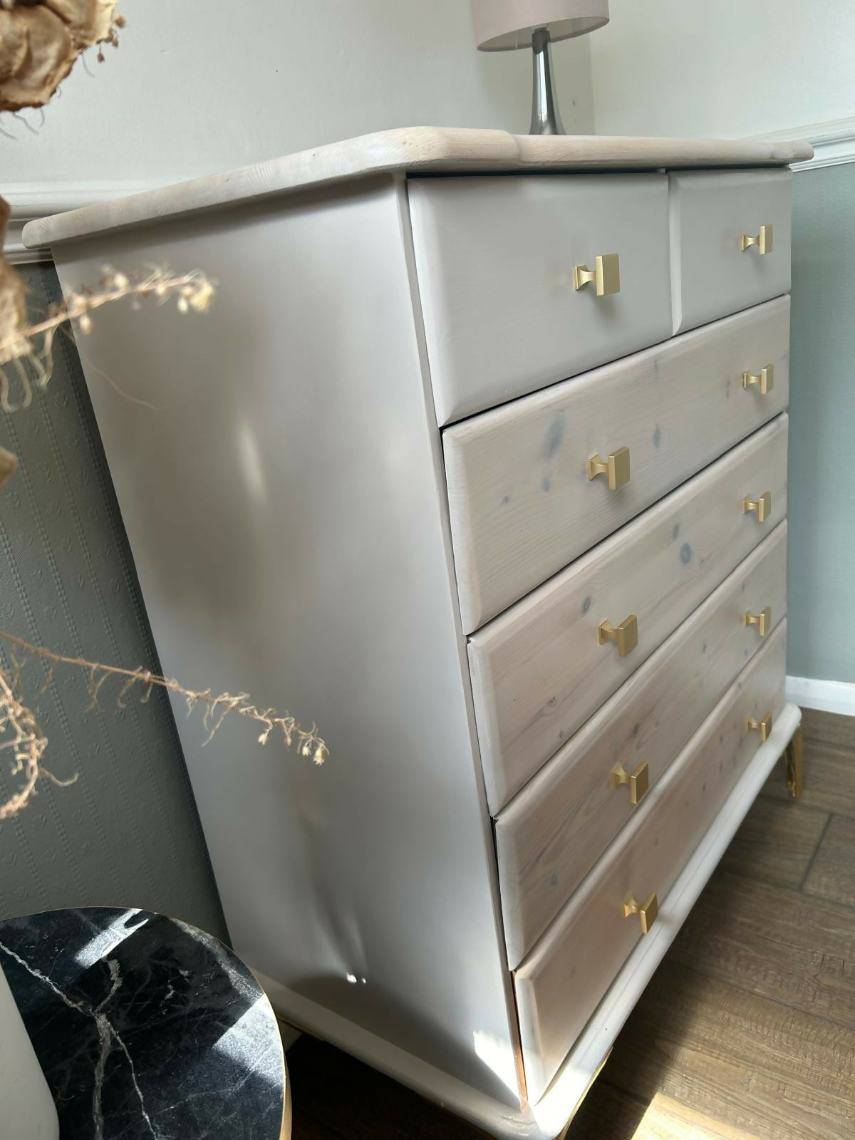 SOLD*SOLD*Newly Upcycled Elegant Solid Pine Chest Of Drawers