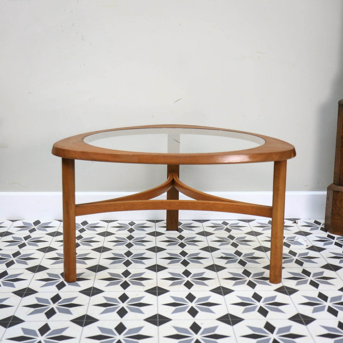 Nathan Coffee Table in Teak with Glass Top 1960s