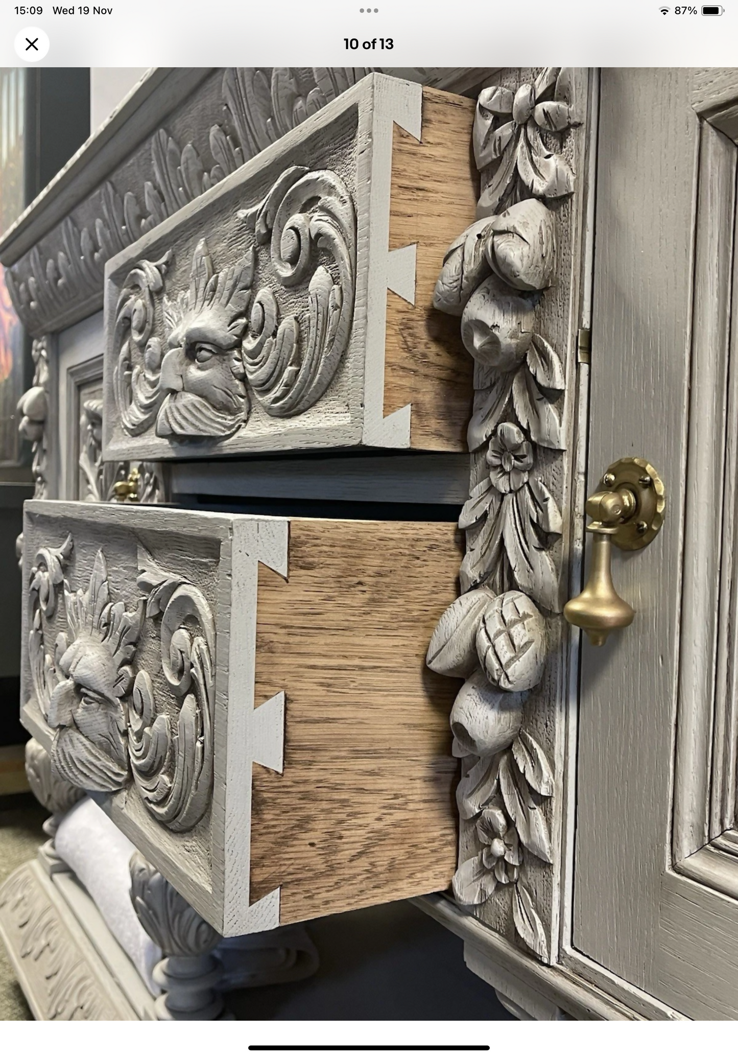 Victorian highly ornately carved Green Man Dresser