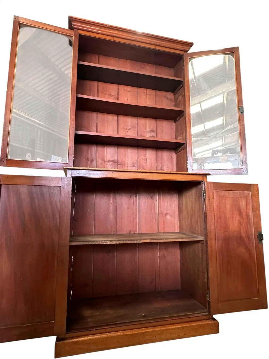 Impressive Vintage Victorian Mahogany Library Bookcase