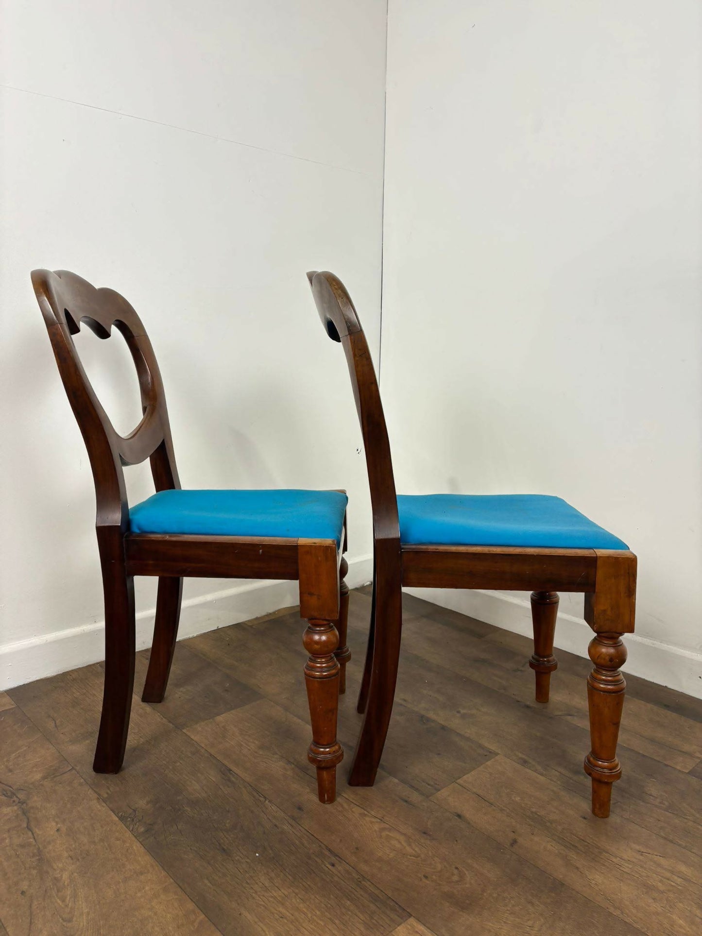 Victorian Pair of Mahogany Balloon Back Chairs