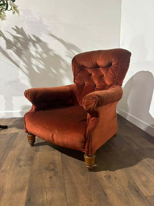 Victorian Button Back Upholstered Armchair