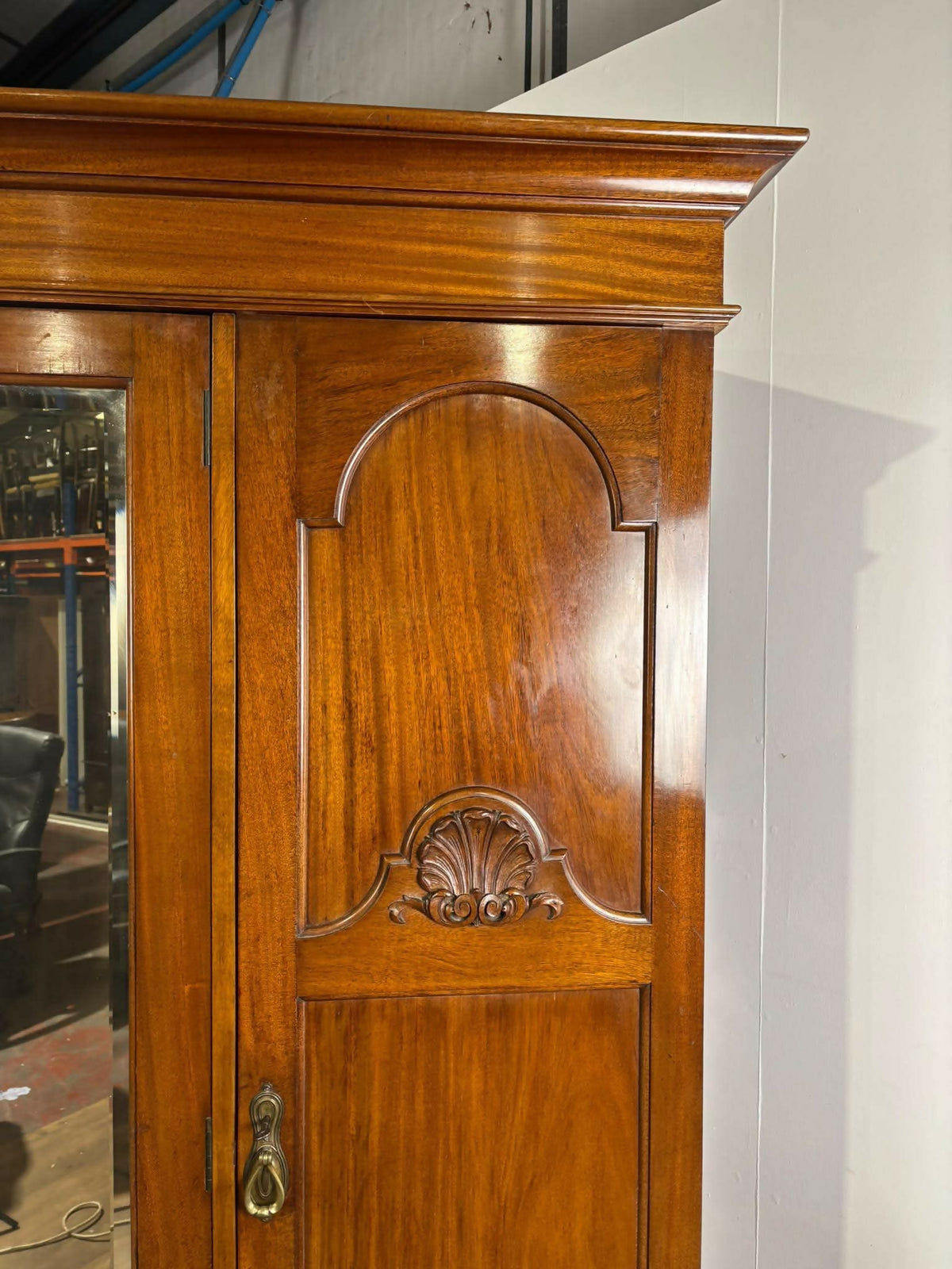 Edwardian Mahogany Triple Door Wardrobe