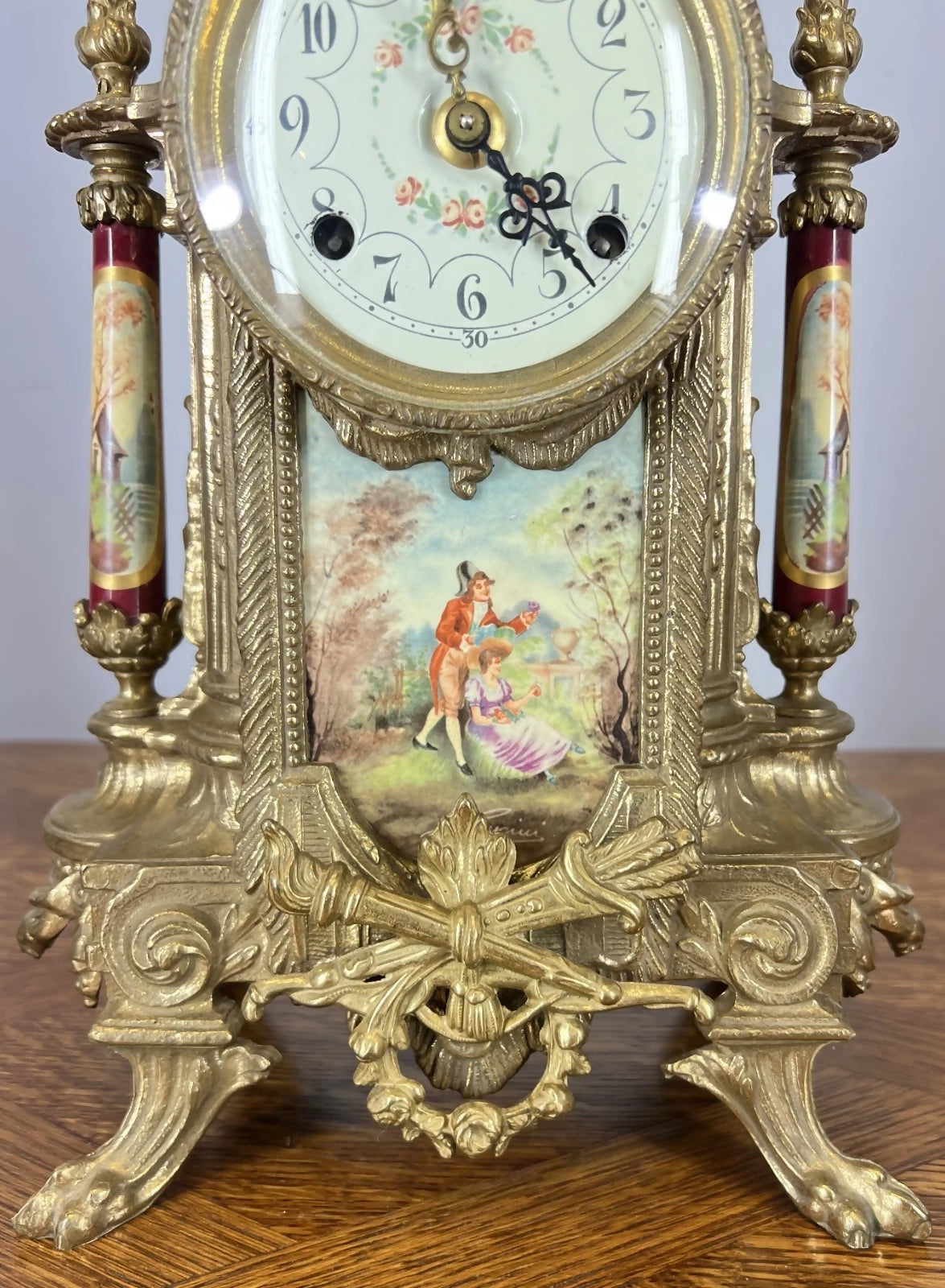 Lancini Imperial Ormolu Porcelain Gilt Brass Mantle Clock LOT 4638