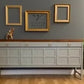 Farrow & balls “Pigeon” Vintage Nathan sideboard with naked top