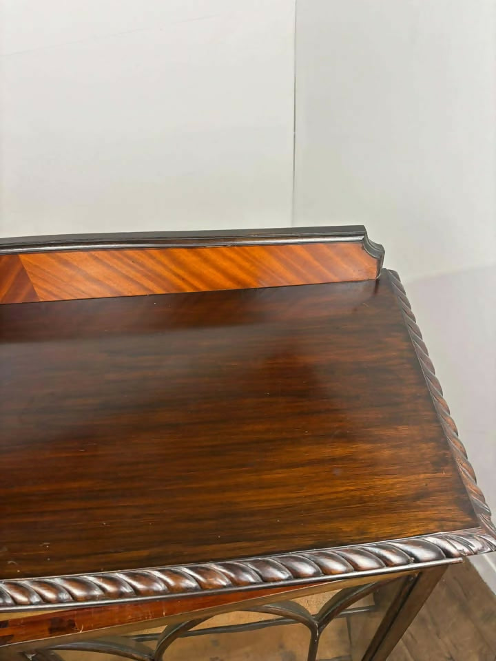 Vintage 1920s Bow Front Glazed Display Cabinet