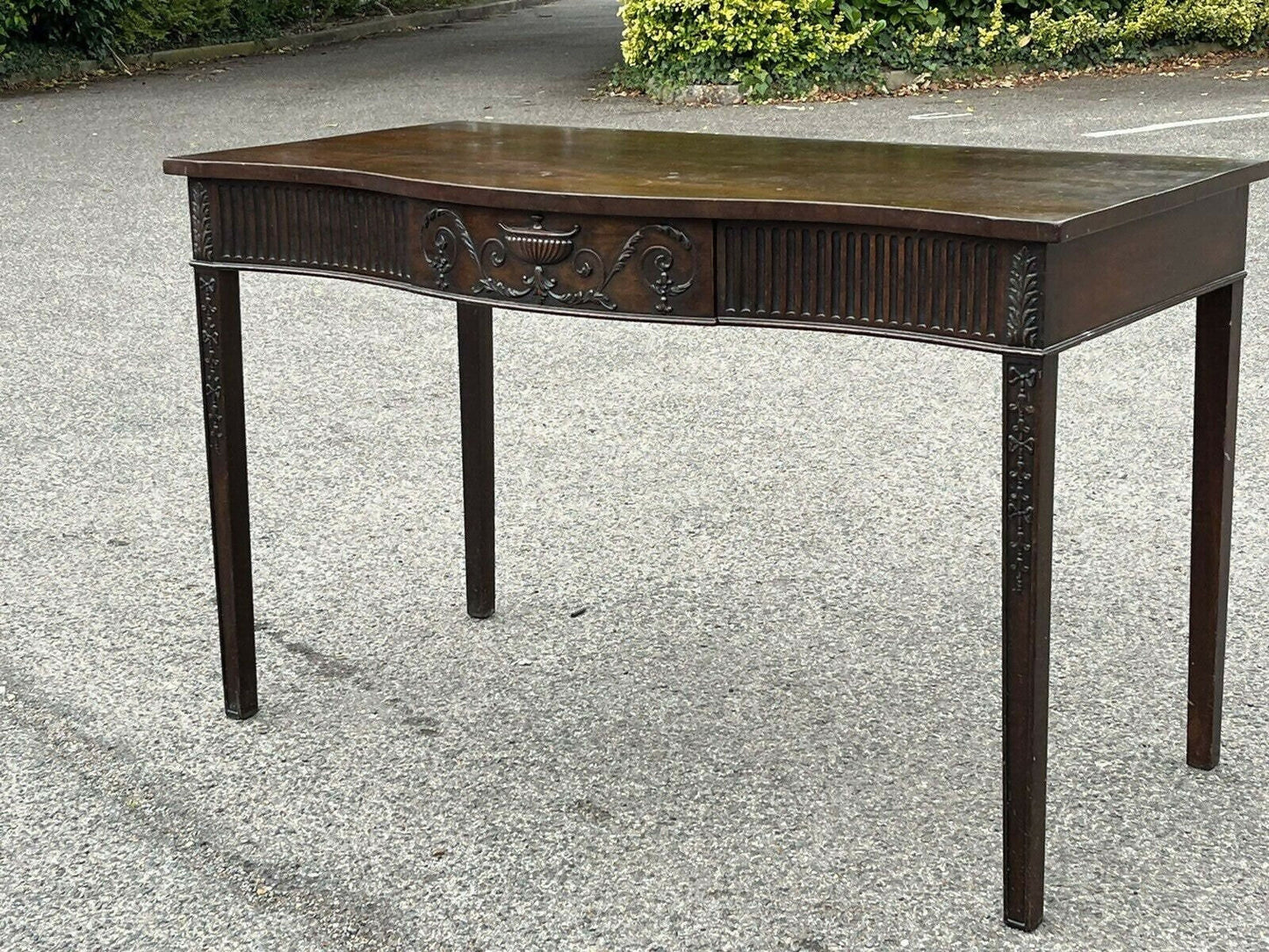 Vintage Mahogany Console Hall Table, Server. With Central Drawer.
