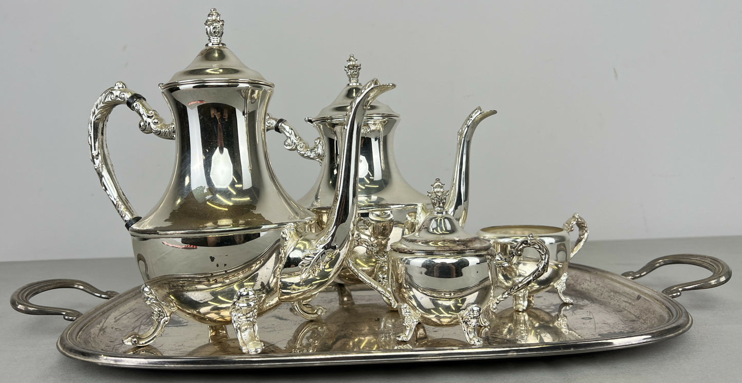 Coffee Set Vintage French Style Tea Coffee Serving Tray with Pot LOT 6433