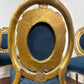 Set of Five Antique French Rococo Style Gilt Dining Chairs