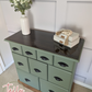 Professionally Upcycled 9-Drawer Captain's Chest – Sage Green & Dark Wood