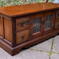 A WOOD BROTHERS OLD CHARM CARVED LIGHT OAK TV CABINET / MEDIA STAND / BASE / UNIT.