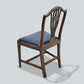 6 Georgian Mahogany Dining Chairs Blue Faux Leather Seats FREE UK Delivery