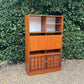 Mid Century Younger Teak Wall Unit Cabinet Writing Desk Bureau