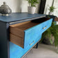 Mid Century Chest of Drawers Hand Painted Blue