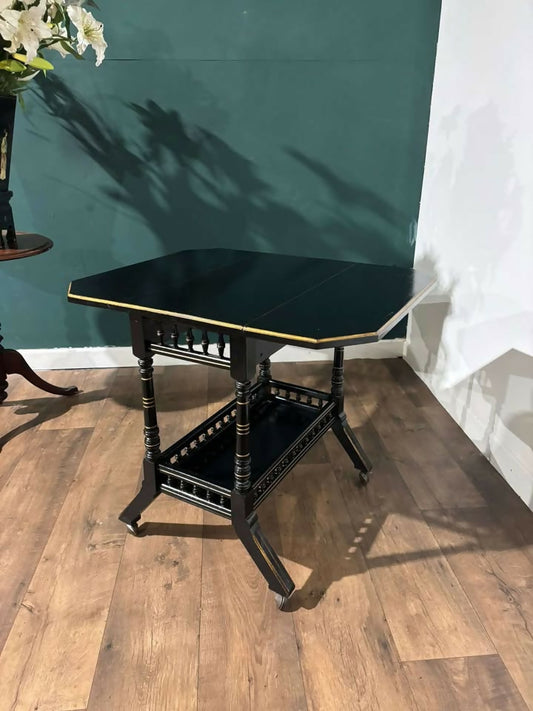 Edwardian Ebony Drop Leaf Side Tablezxz