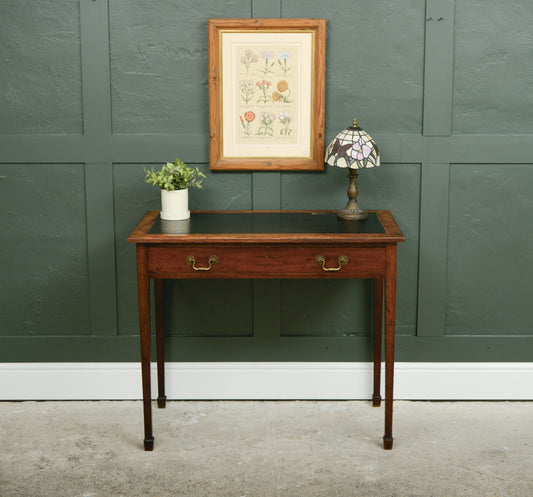 Antique Mahogany Writing Table Desk with Leather Top