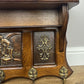 Coat Rack Vintage French Oak 6 Brass Hooks Wall Shelf Coat Hanger LOT 6552