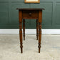 Victorian Mahogany Console Side Table with Leather Top & End Drawer