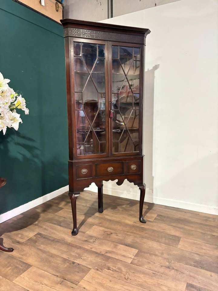 Antique Mahogany Corner Display Cabinet8
