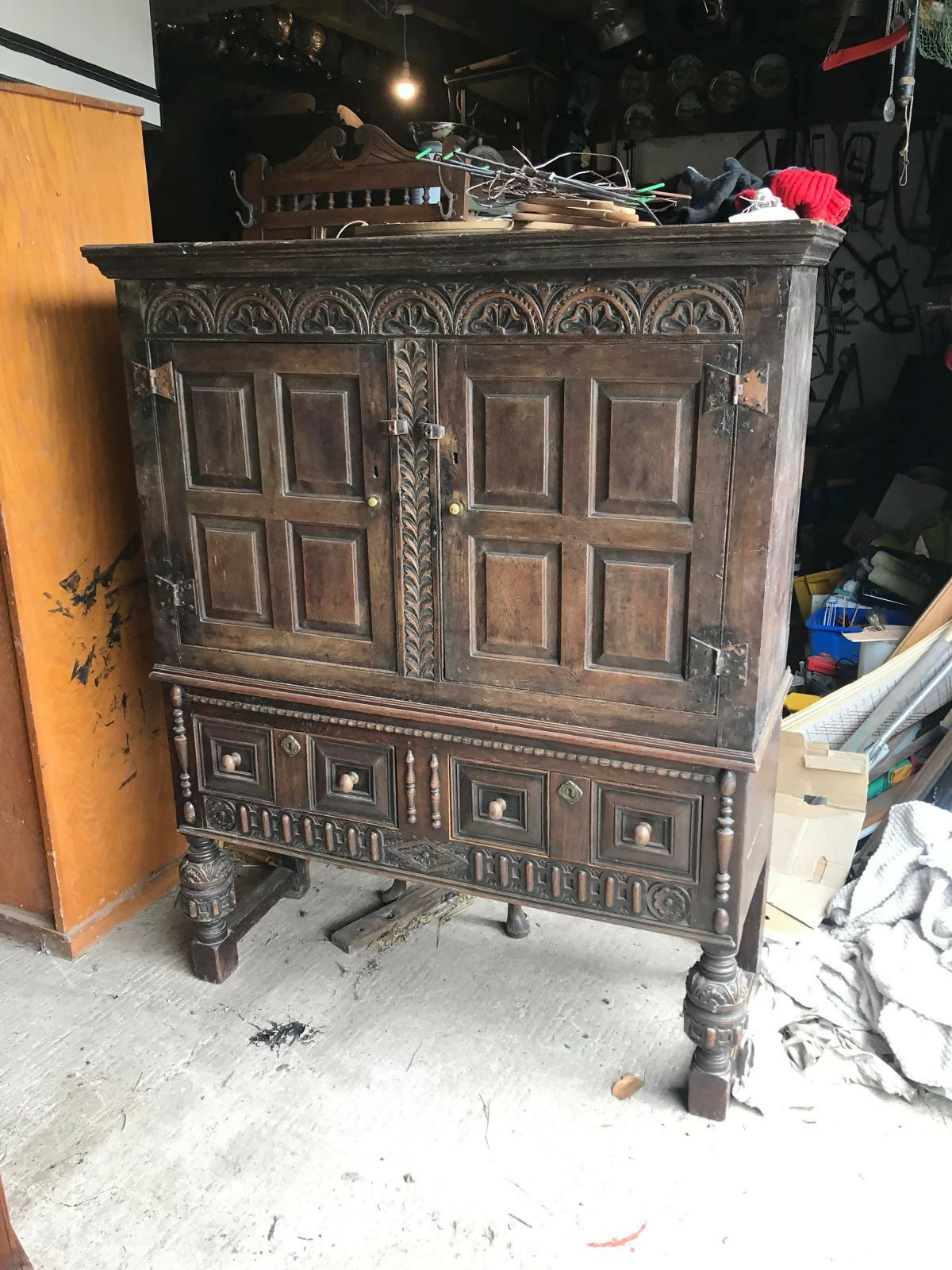 Heavy Oak Antique Cupboard