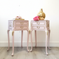 Pink french Louis bedside cabinets