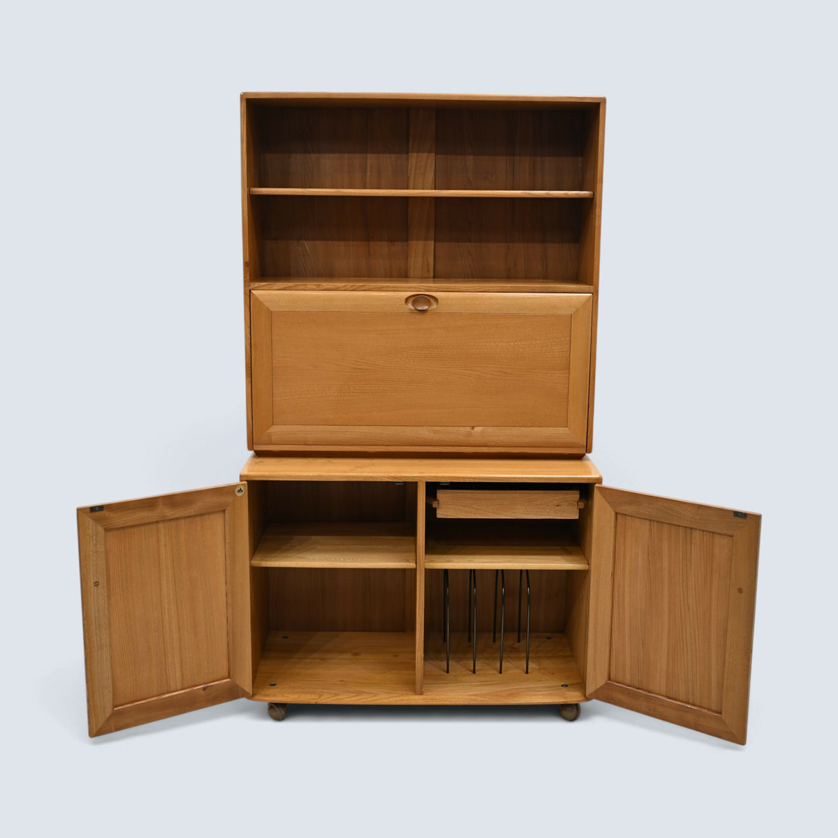 Ercol Windsor Drinks/Writing Cabinet Light Finish Micro Office FREE UK Delivery*